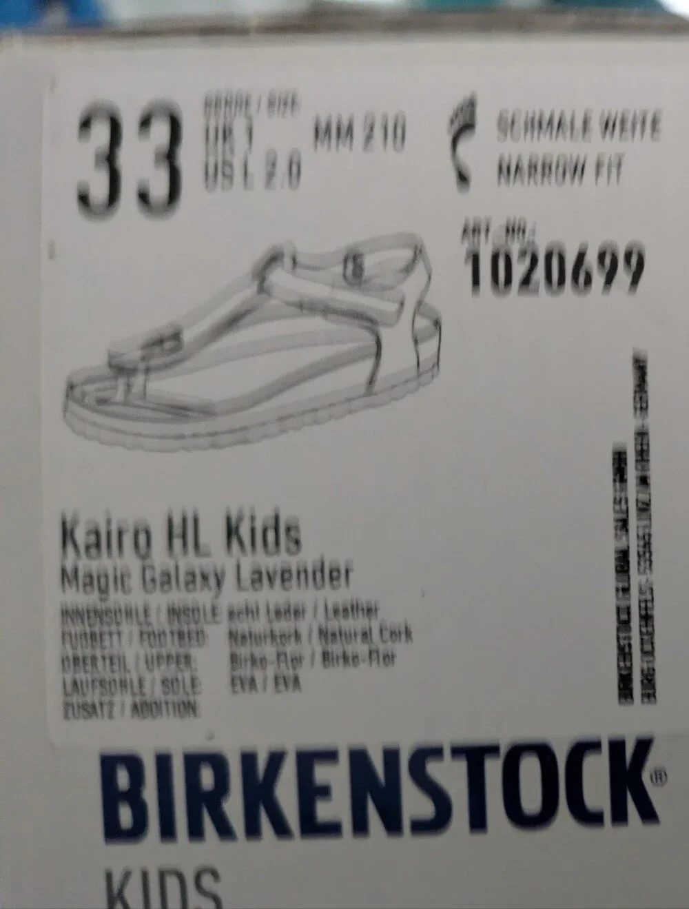🆕 NWT NIB Birkenstock kids sparkly lavender Kairo sandals